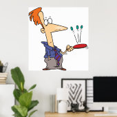 Mann, der auf einem Boot Kugeln knallt Poster (Heimbüro)