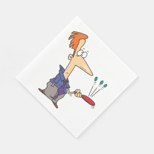 Mann, der auf einem Boot Kugeln knallt Serviette (Ecke)