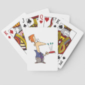 Mann, der auf einem Boot Kugeln knallt Spielkarten (Rückseite)