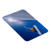 Mann, der auf einem Snowboard durch die Luft flieg Magnet (Rechte Seite)