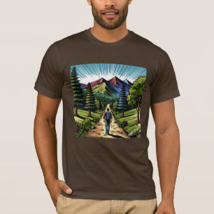 Mann, der auf Wanderwegen wandert T-Shirt