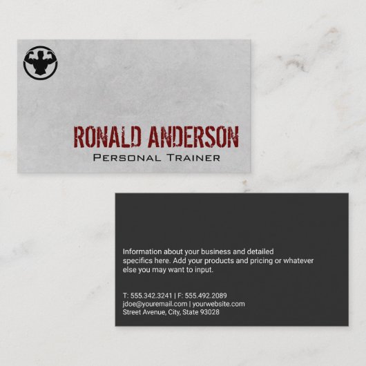 Mann, der beide Arme überbrückt | Fitness Visitenkarte (Vorne/Hinten)