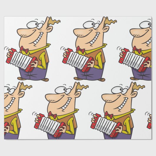 Mann, der das Akkordion spielt Geschenkpapier (Flach)