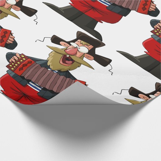 Mann, der das Akkordion spielt Geschenkpapier (Ecke)