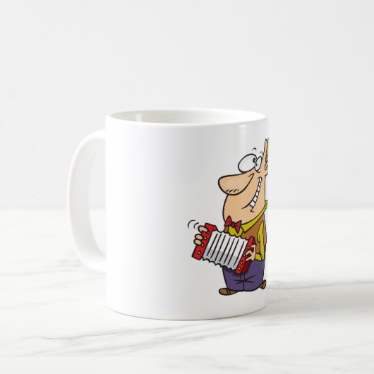 Mann, der das Akkordion spielt Kaffeetasse (Vorderseite Links)