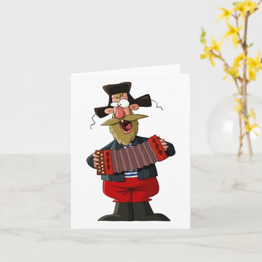 Mann, der das Akkordion spielt Karte (Gelbe Blume)