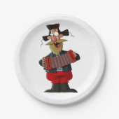 Mann, der das Akkordion spielt Pappteller (Vorderseite)