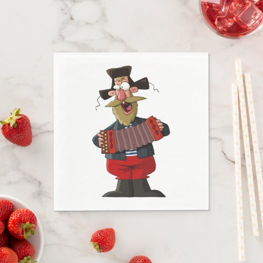 Mann, der das Akkordion spielt Serviette (Beispiel)