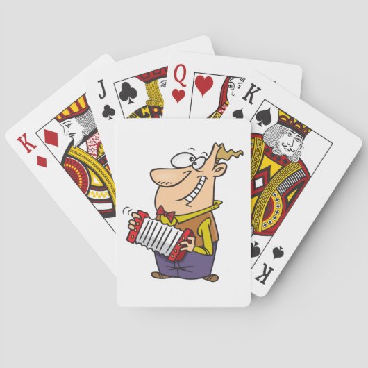 Mann, der das Akkordion spielt Spielkarten (Rückseite)