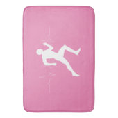 Mann, der die Silhouette der Läufer auf rosa Hinte Badematte (Vorderseite Vertikal)