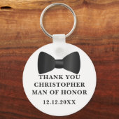Mann der Ehre Black Bow Krawatte Gastgeschenk Hoch Schlüsselanhänger (Vorderseite)