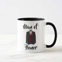 Mann der Ehre Burgund Tuxedo Hochzeitscoffee Tasse