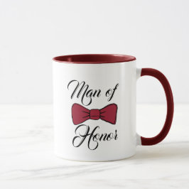 Mann der Ehre Burgundy Bow Krawatte Kaffee Tasse