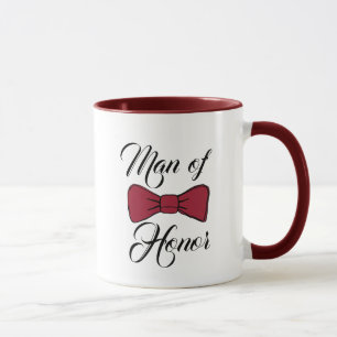Mann der Ehre Burgundy Bow Krawatte Kaffee Tasse