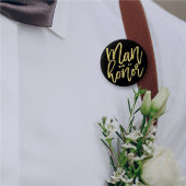 Mann der Ehre Chic Gold Script Brautparty Hochzeit Button