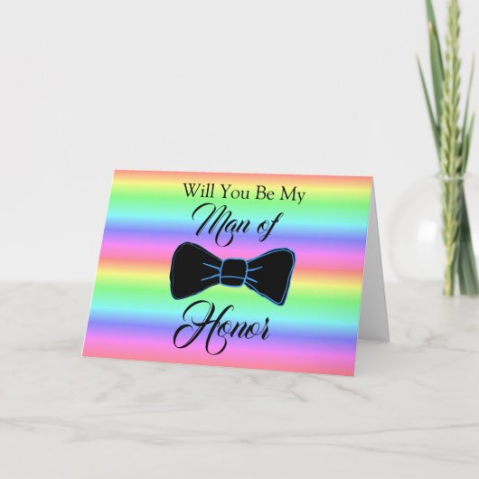 Mann der Ehre Vorschlag Hochzeitskarte Karte (Vorderseite)