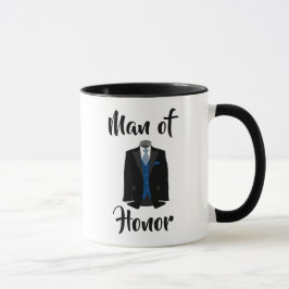 Mann der Ehrenblauen Tuxedo Hochzeitskaffee-Tasse Tasse