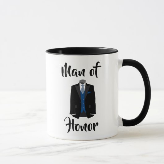 Mann der Ehrenblauen Tuxedo Hochzeitskaffee-Tasse Tasse (Rechts)