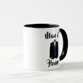 Mann der Ehrenblauen Tuxedo Hochzeitskaffee-Tasse Tasse (VorderseiteRechts)