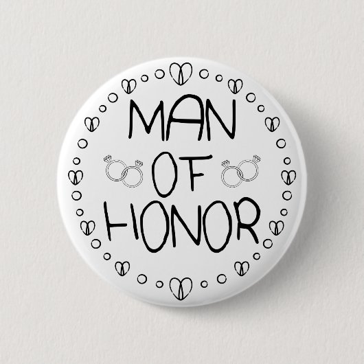 Mann der Ehrenhochzeit Button (Vorderseite)