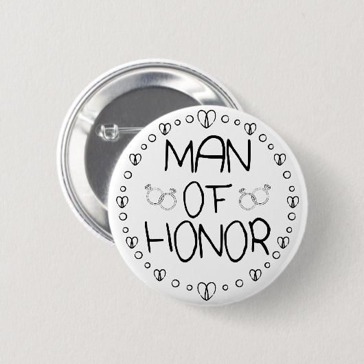 Mann der Ehrenhochzeit Button (Vorne & Hinten)