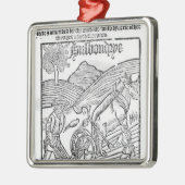 Mann, der ein Feld pflügt Silbernes Ornament (Links)