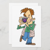 Mann, der ein Foto einlädt Einladung (Vorne/Hinten)