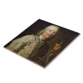 Mann, der ein Personal, c.1800 (Öl, hält auf Fliese (Seite)