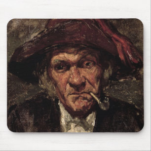 Mann, der ein Rohr, c.1859 raucht Mousepad