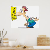 Mann, der eine Augenkarte liest Poster (Küche)