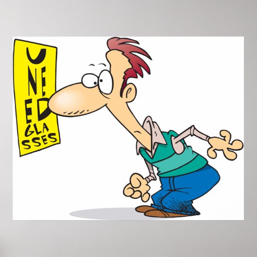 Mann, der eine Augenkarte liest Poster (Vorne)