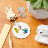 Mann, der eine Augenkarte liest Schlüsselanhänger