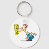 Mann, der eine Augenkarte liest Schlüsselanhänger (Vorderseite)