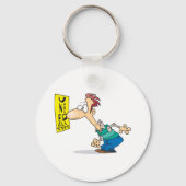 Mann, der eine Augenkarte liest Schlüsselanhänger (Rückseite)