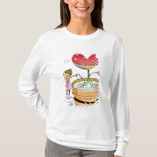 Mann, der eine eingemachte Pflanze wässert T-Shirt (Vorderseite)