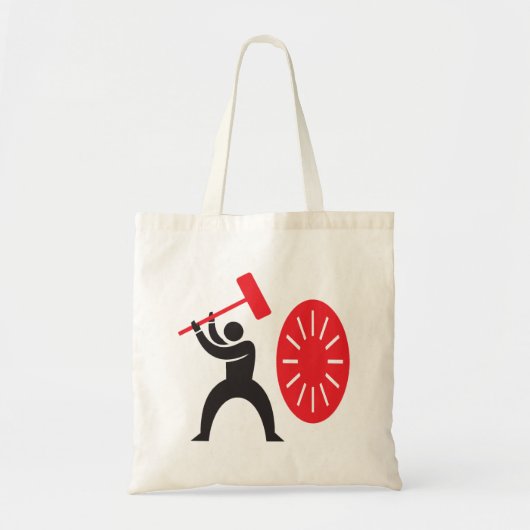 Mann, der eine Gong-Tote-Tasche trifft Tragetasche (Vorne)