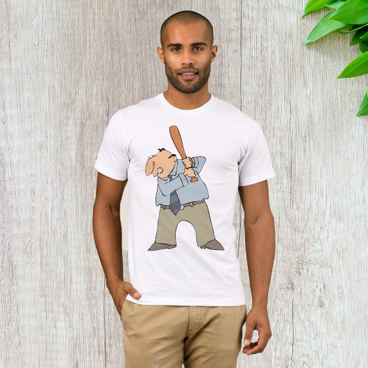 Mann, der einen Baseball-Bat-Mens-T - Shirt hält