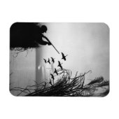 Mann, der Enten jagt Magnet (Horizontal)