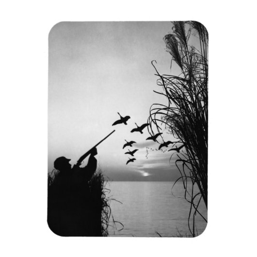 Mann, der Enten jagt Magnet (Vertikal)