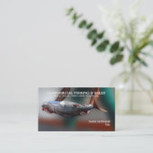 Mann, der Fische | Fotografiegeschäft hält Visitenkarte (Stehend Vorderseite)