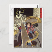 Mann, der Fox-Göttin-Erscheinung konfrontiert Postkarte (Vorne/Hinten)