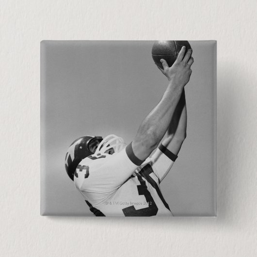 Mann, der Fußball spielt Button (Vorderseite)