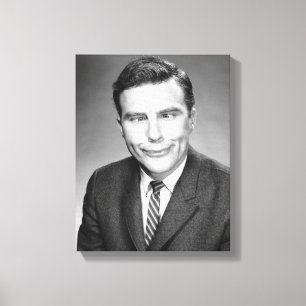 Mann, der Gesicht macht Leinwanddruck