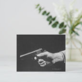 Mann, der Gewehr hält Postkarte (Stehend Vorderseite)