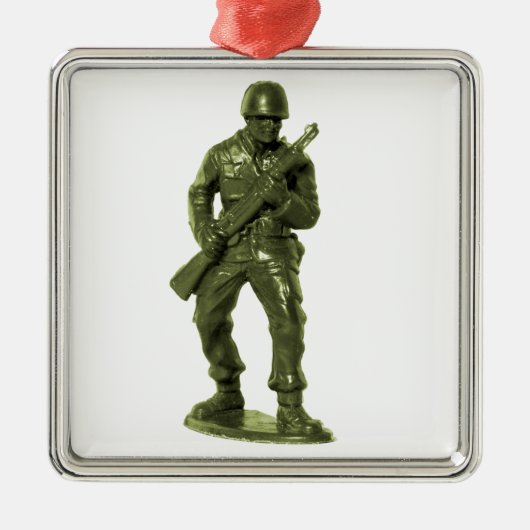 Mann der grünen Armee Silbernes Ornament (Vorne)