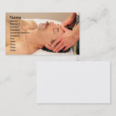 Mann, der männliches Gesicht massiert Visitenkarte (Vorne/Hinten)