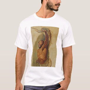 Mann, der mit einer Boa constrictor kämpft, Studi T-Shirt