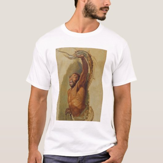 Mann, der mit einer Boa constrictor kämpft, Studie T-Shirt (Vorderseite)