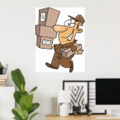 Mann, der Parzellen liefert Poster (Heimbüro)