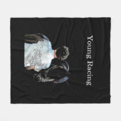 Mann, der Pferd hält Dunkles Fleece Blanket (Vorderseite (Horizontal))